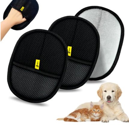 Pet Hair Removal Glove for Dogs & Cats, Reusable Electrostatic Pet Hair Remover Glove for Couch, Furniture, Carpet & Car Seat, Best Grooming Gloves for Pets Hair Removal & Massage